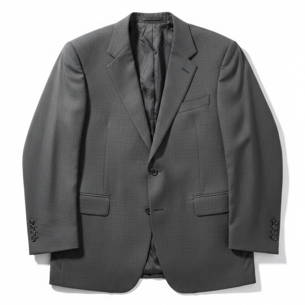 Hart Schaffner Marx Charcoal Gray Wool Blazer, HSM‎ 100s, Men's 40S Sport Coat